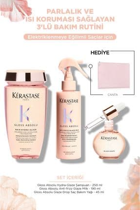 Gloss Absolu Elektriklenme Karşıtı Saç Bakım Seti - Bain & Spray & Oil