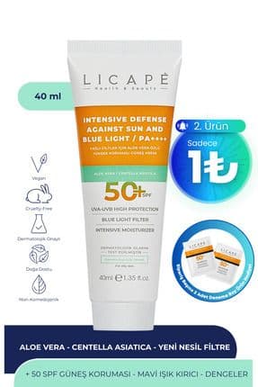 Yağlı Ciltler İçin Aloe Vera Özlü Yüksek Korumalı +50 Faktör Güneş Kremi 40ml