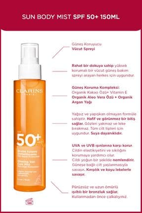 SUN BODY MIST SPF50+ 150ML -Parlak bitişli güneş bakım spreyi - Çok yüksek koruma SPF50+