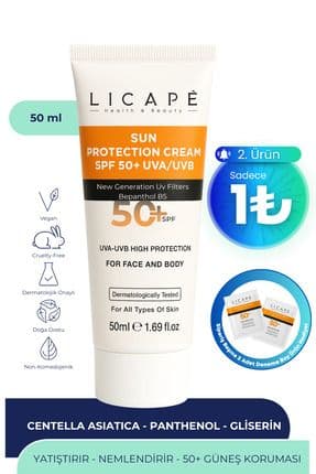 Çok Yönlü Yüksek Korumalı Spf +50 Faktör Uva - Uvb Güneş Kremi 50 ml