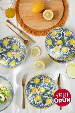 Lemon Glow Ege Pasta Tabağı 20 Cm 4 Parça 22637