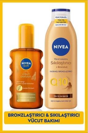 Sun Karoten Bronzlaştırıcı Güneş Spreyi 200ml Ve Q10 Sıkılaştırıcı Bronzluk Vücut Losyonu 250ml