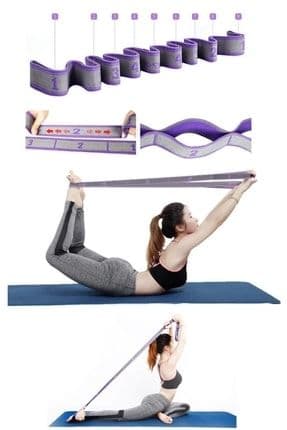 Profesyonel Jimnastik Eğitim Bandı 9 Seviyeli Pilates Yoga Direnç Spor Elastik Gergi Yoga Bandı