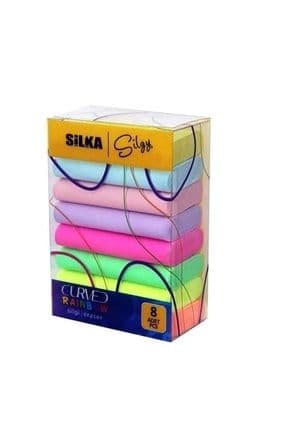 Silka Curved Rainbow Pastel Silgi 8'li Sg.51