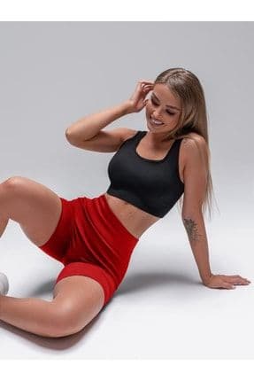 Dublin Model Biker Örme Kumaş Seamless Model Fitilli Şort Kırmızı Renk