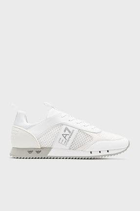 Erkek Fileli Şerit Logolu Bağıcıklı Beyaz-gümüş Sneaker X8x027 Xk050-00175