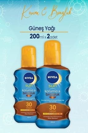 Sun Koruma Ve Bronzluk Güneş Yağı Gkf 30 200 Ml X 2 Adet