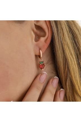 Sallantılı Çilek Küpe 925 Ayar Gümüş