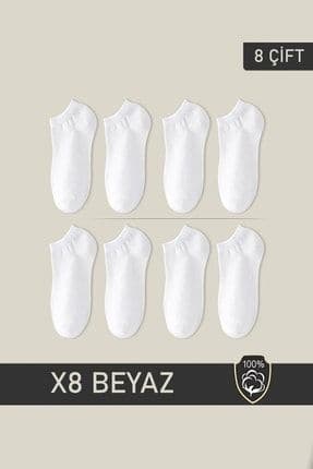 Unisex Patik Çorap 8 Çift Beyaz(8 ÇİFT)