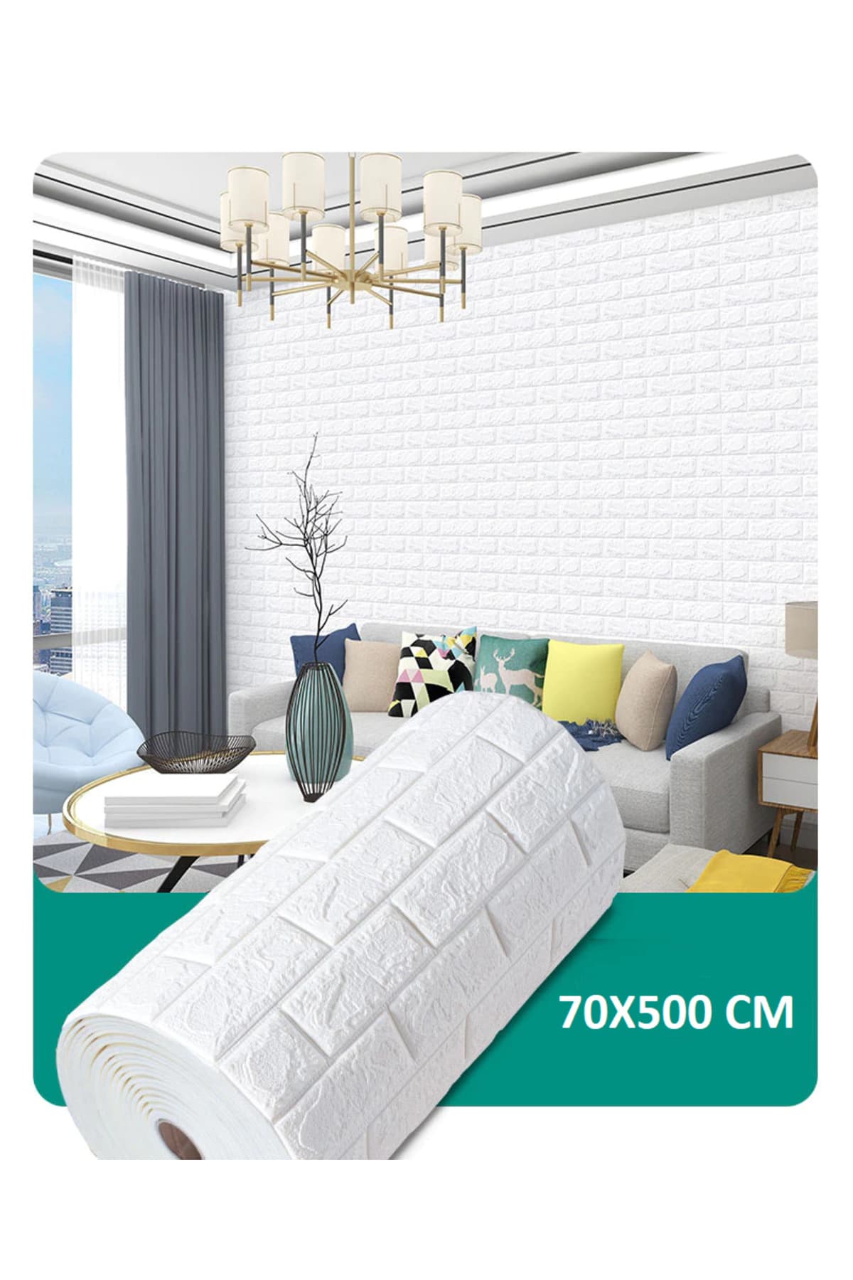 Renkli Duvarlar Beyaz 3d Dekoratif Kendinden Yapışkanlı Duvar Kağıdı Kaplama Paneli