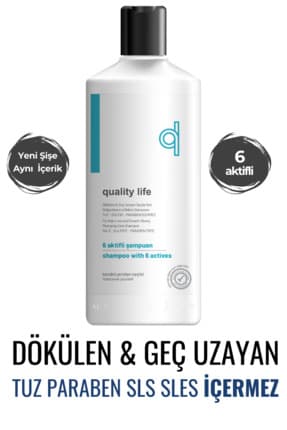 Quality Life Ql 6 Aktifli Saç Dökülmesine Karşı Şampuan Hızlı Saç Uzatan Tuzsuz Sülfatsız