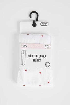 DeFacto Kız Çocuk Kalp Desenli Muz Külotlu Çorap